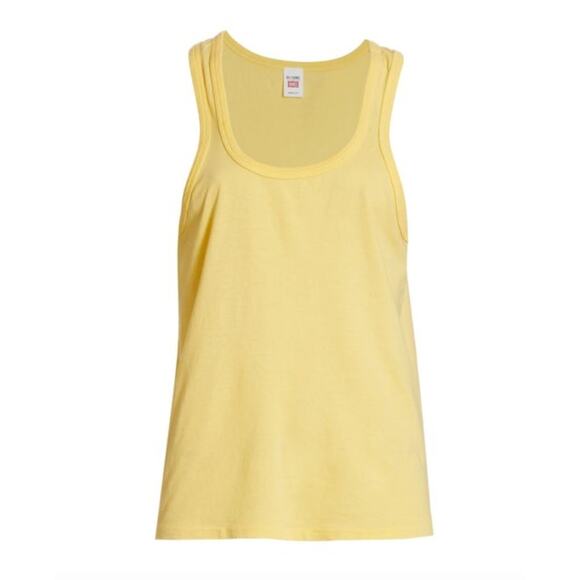 Redone Relaxed Cotton Beach Tank Yellow M - Picture 1 of 7